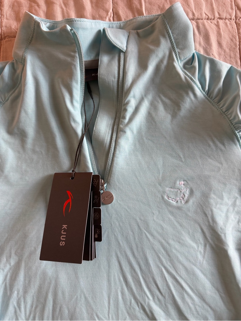 NWT Masters Light Blue Quarter-Zip Performance Top